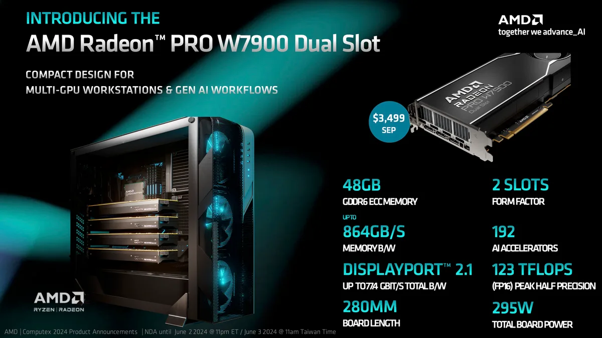 AMD Radeon PRO W7900 48GB — фотография